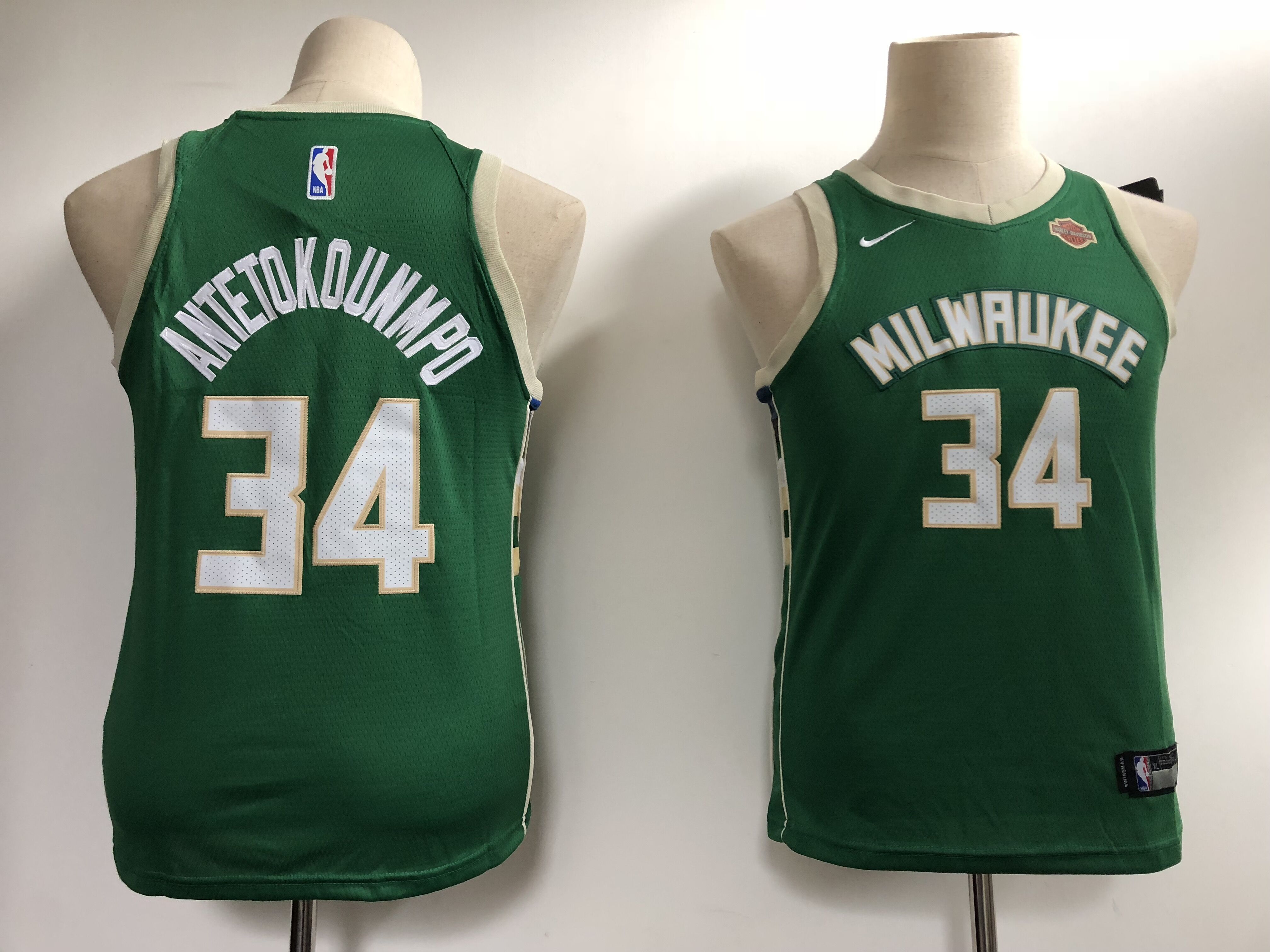 Youth Milwaukee Bucks #34 Antetokounmp green Limited NBA Nike Jerseys